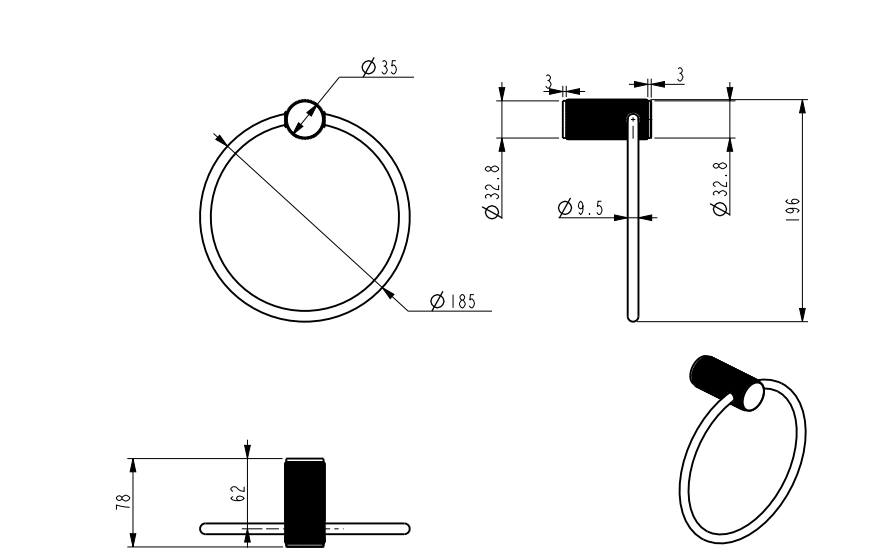 Mica Fluted Towel Ring - image 3