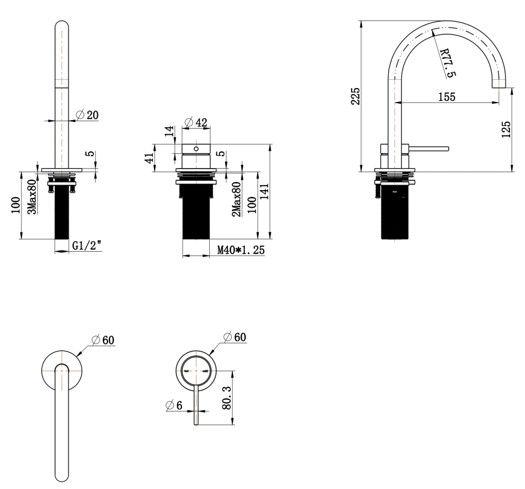 Mica Gooseneck Hob Basin Mixer Set - image 1
