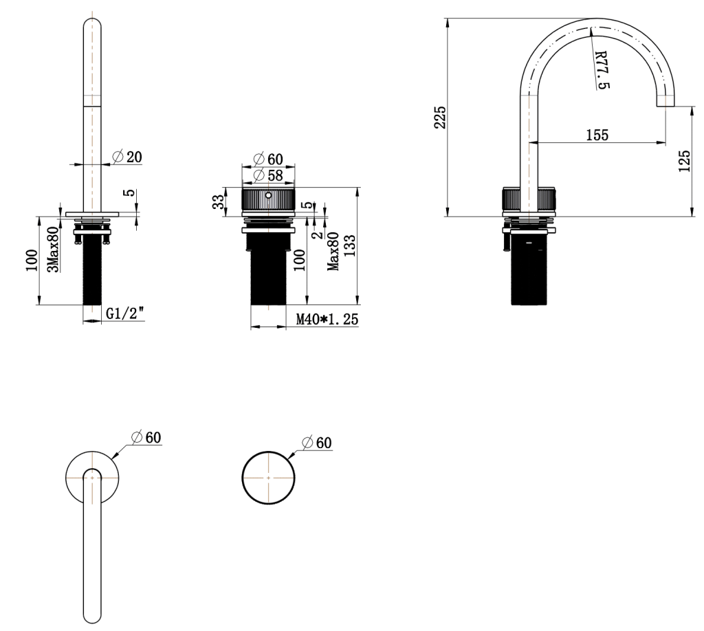 Mica Fluted Gooseneck Hob Basin Mixer Set - image 3