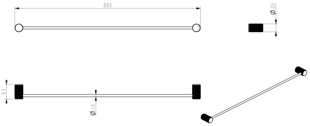 Mica Fluted Single Towel Rail - image 3