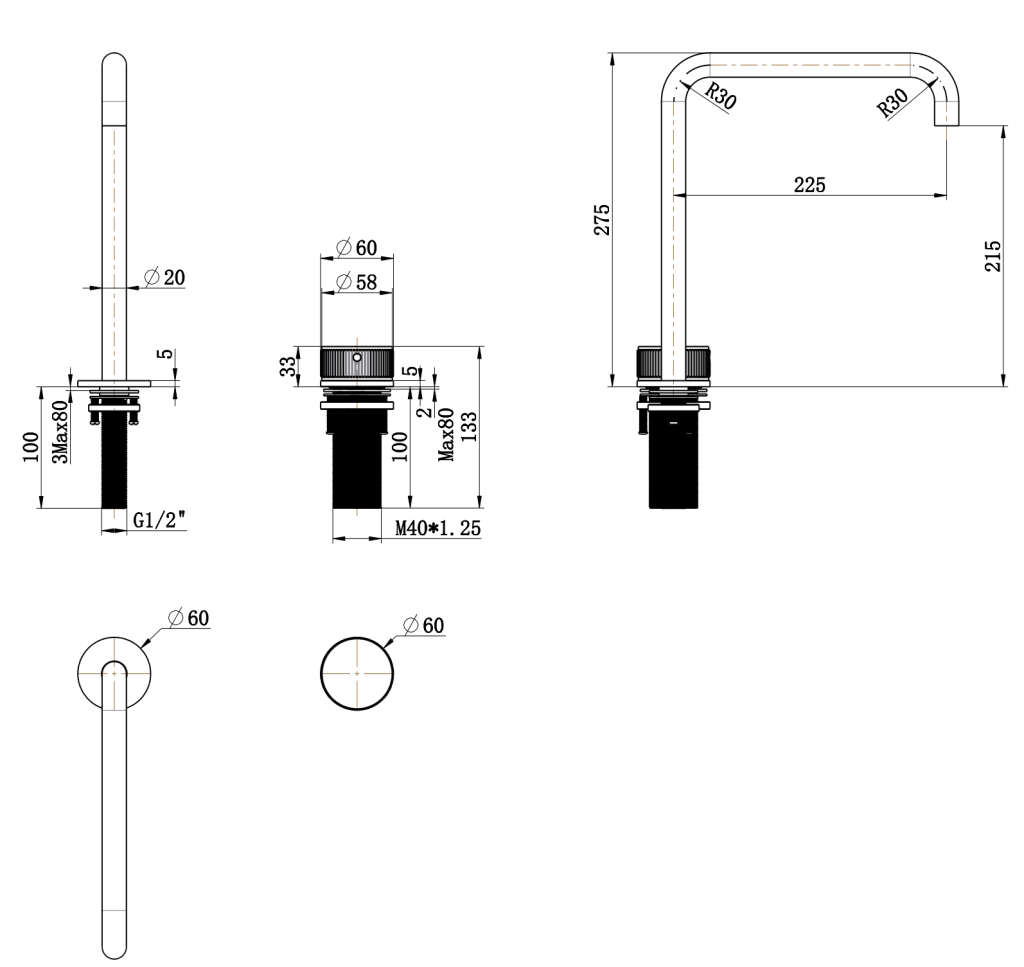 Mica Fluted Soft-Square Hob Sink/Basin Mixer Set - image 3