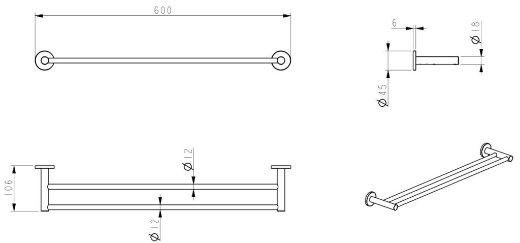 Mica Double Towel Rail - image 21