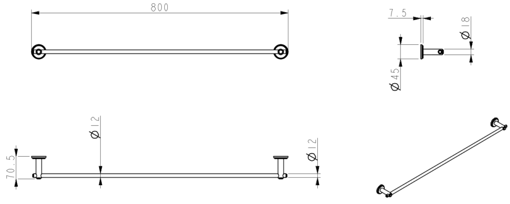 Mica Heritage Single Towel Rail - image 6