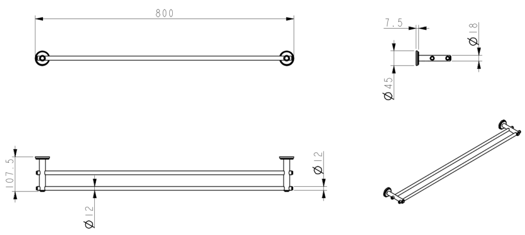 Mica Heritage Double Towel Rail - image 6