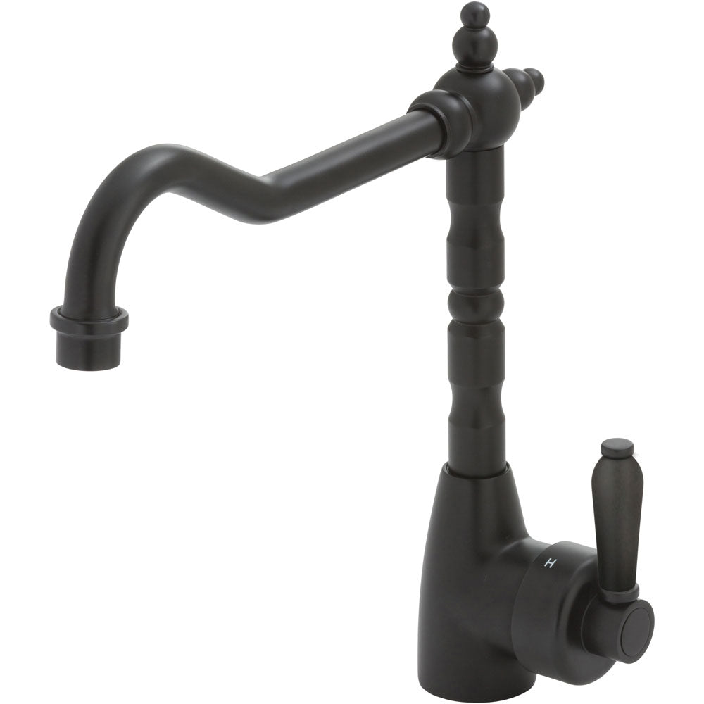 Eleanor Shepherds Crook Sink Mixer, Matte Black / Matte Black