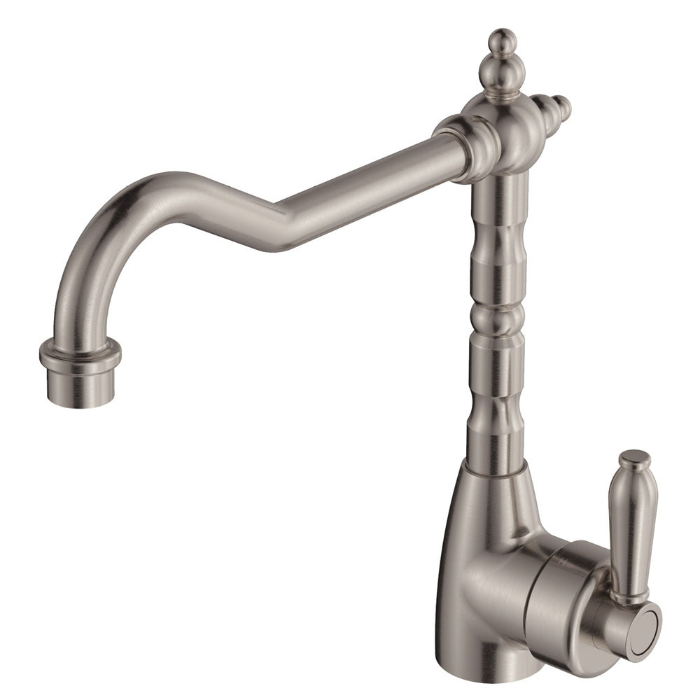 Eleanor Shepherds Crook Kitchen Sink Mixer Brushed Nickel