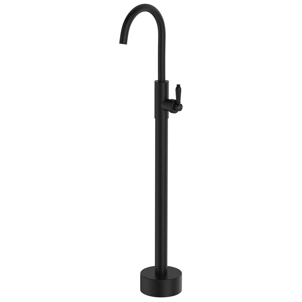 Eleanor Floor Mounted Basin/Bath Mixer, Matte Black / Matte Black