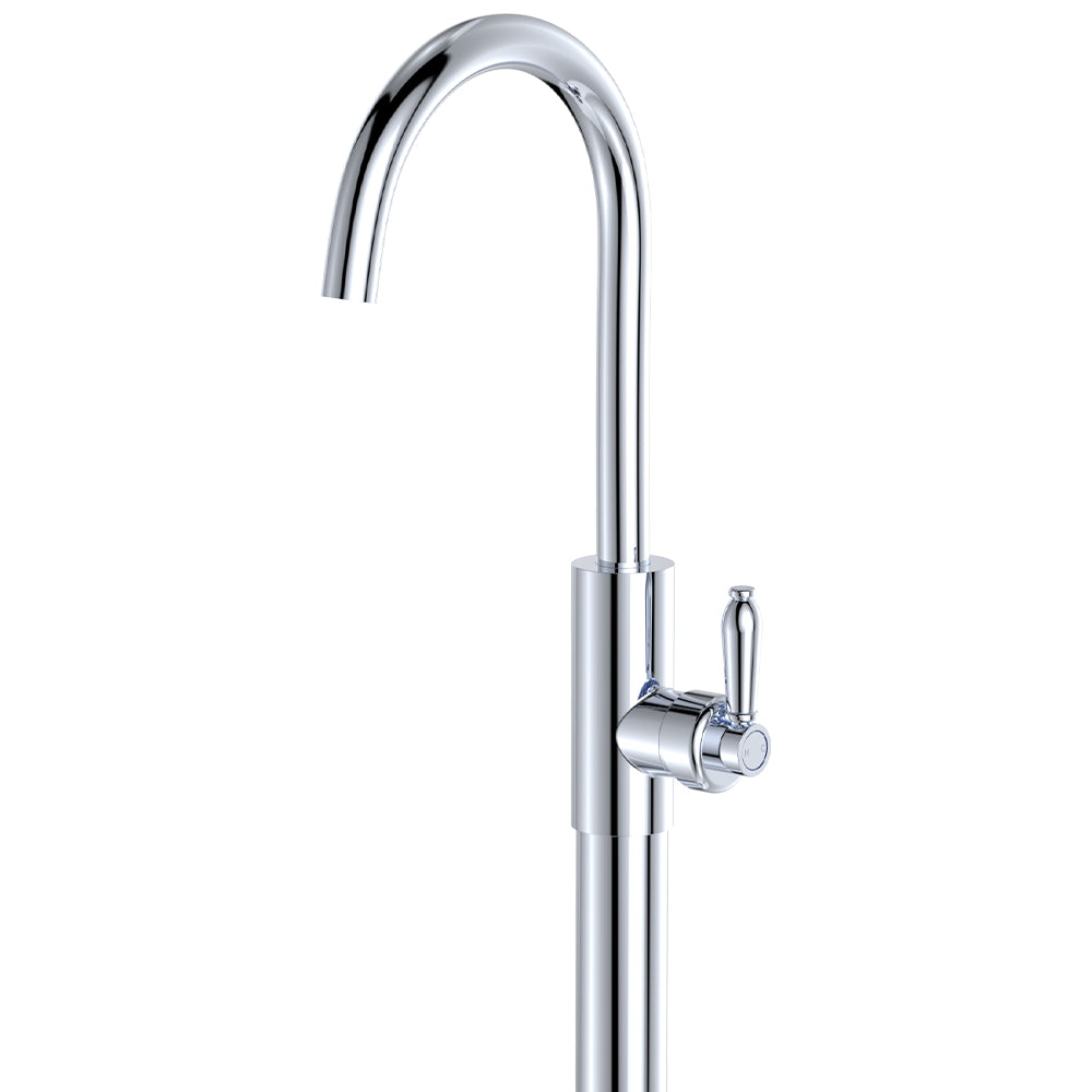 Eleanor Floor Mounted Basin/Bath Mixer, Chrome / Chrome