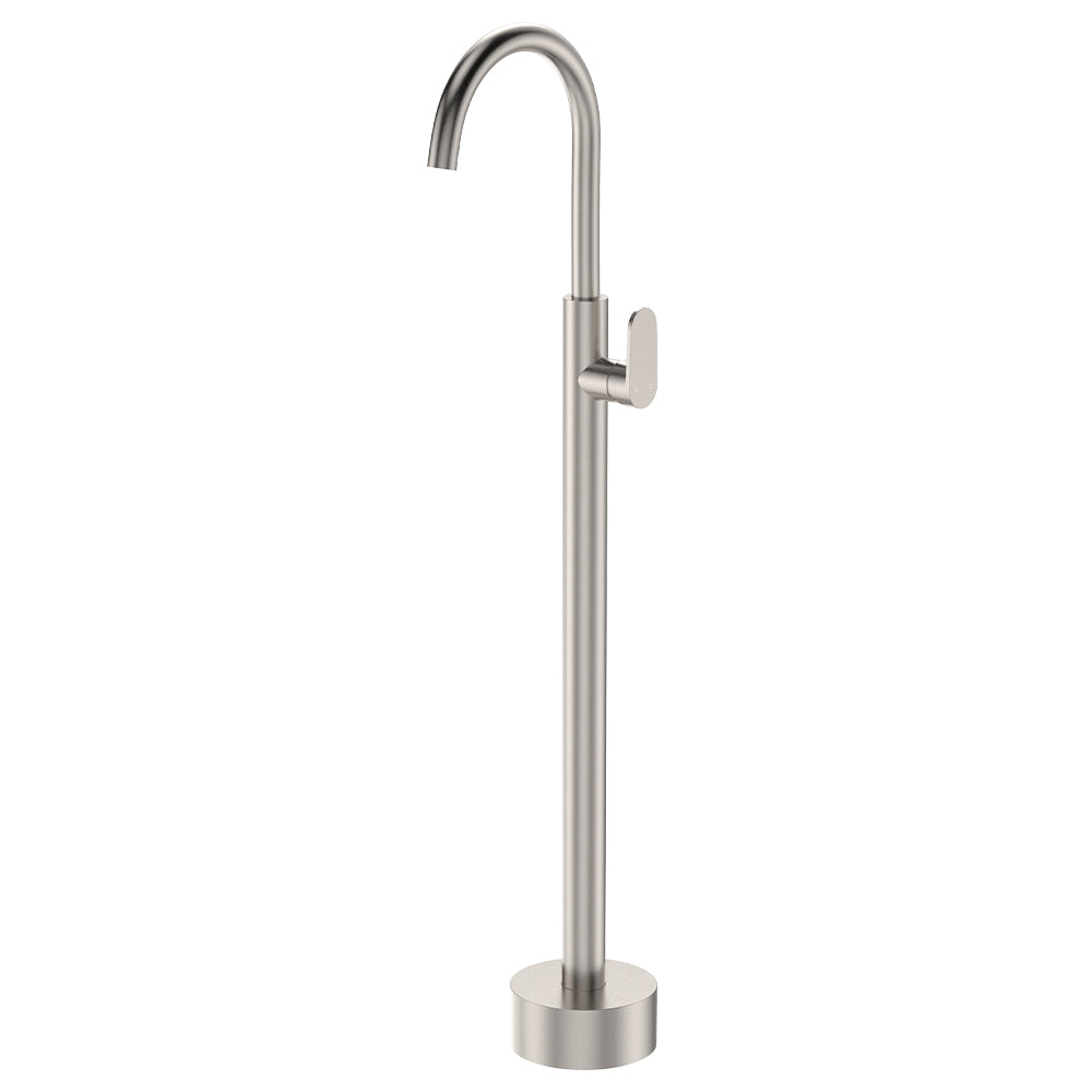 Empire Slim Floor Mounted Basin/Bath Mixer, Brushed Nickel