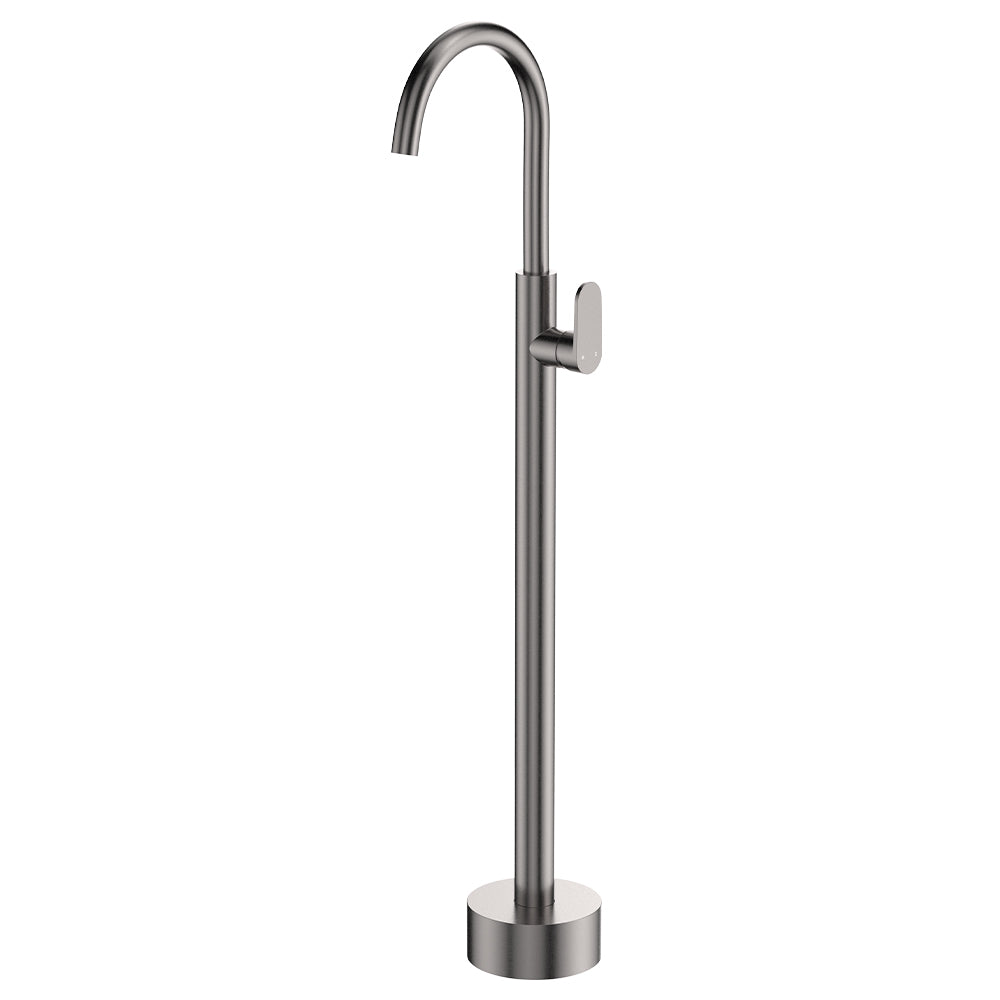 Empire Slim Floor Mounted Basin/Bath Mixer, Gun Metal