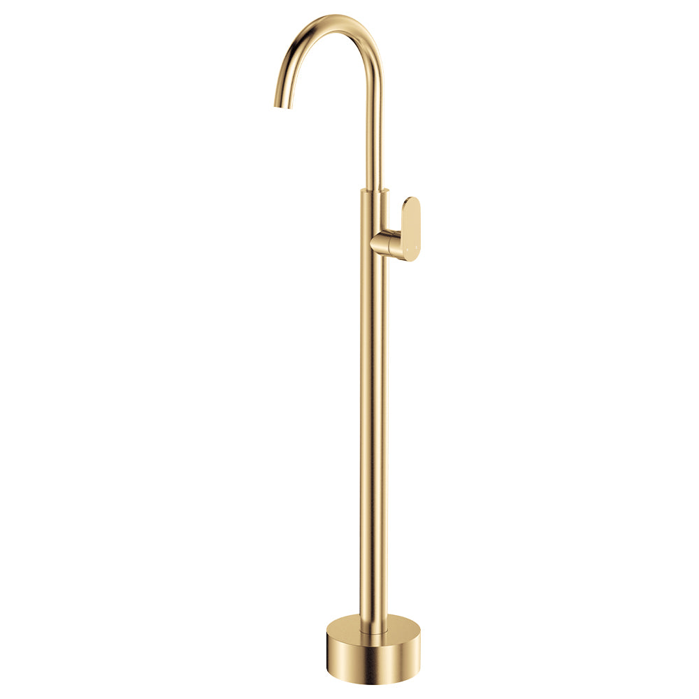 Empire Slim Floor Mounted Basin/Bath Mixer, Urban Brass