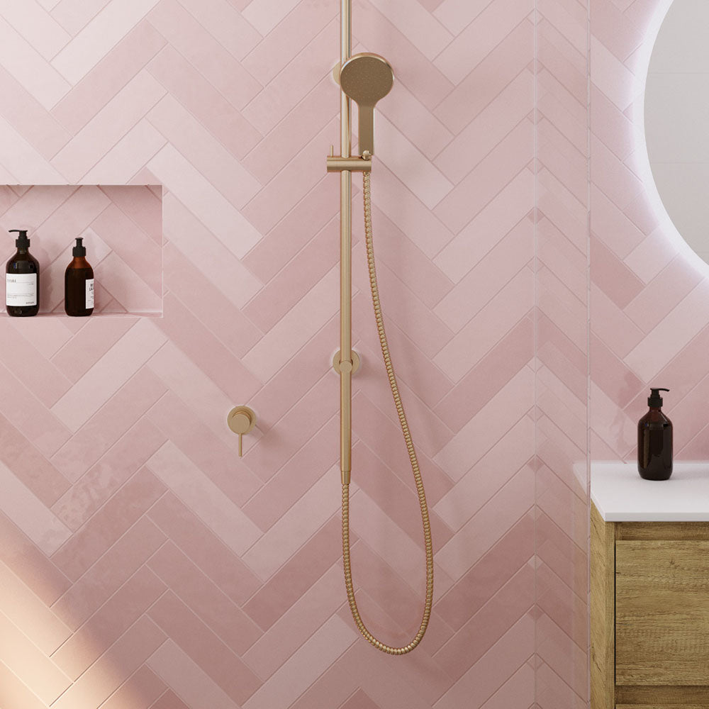 Kaya Wall Mixer, Small Round Plate, Urban Brass