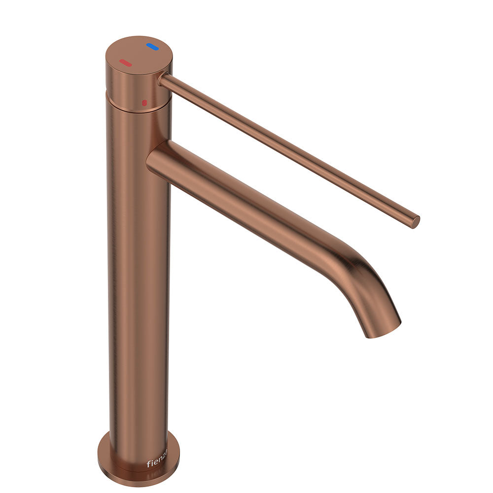 Kaya Care Tall Basin Mixer, Brushed Copper