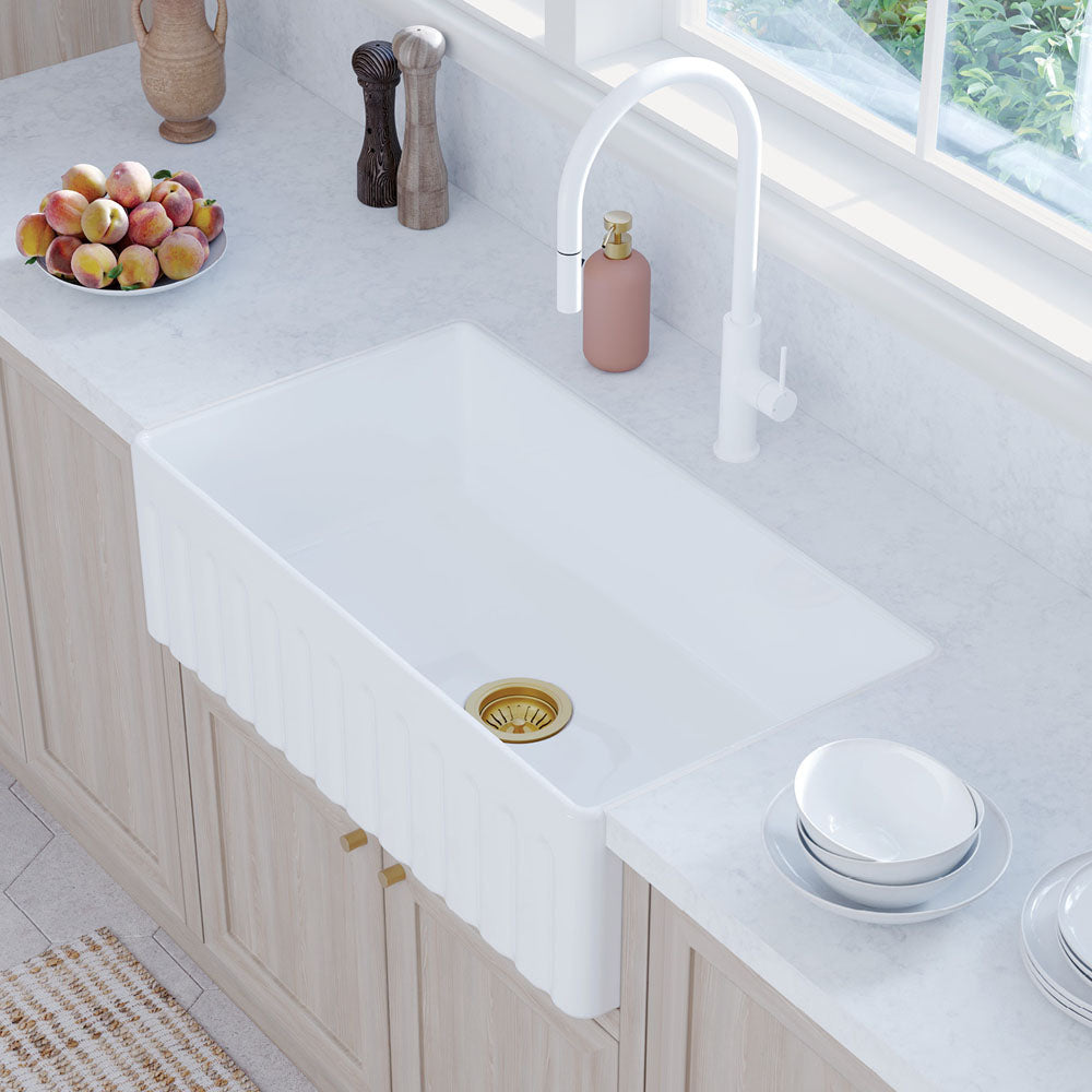 Kaya Pull-Out Sink Mixer, Matte White