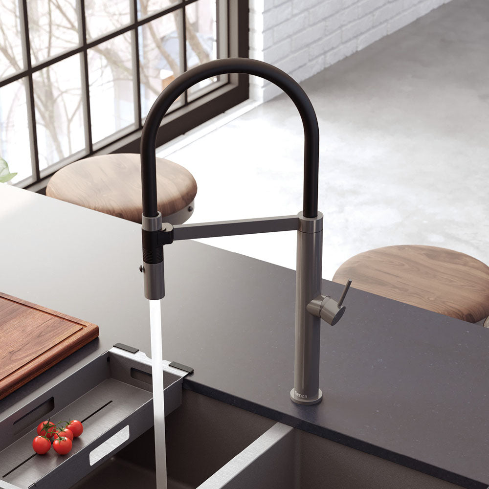 Kaya Pull Down Sink Mixer, Gun Metal