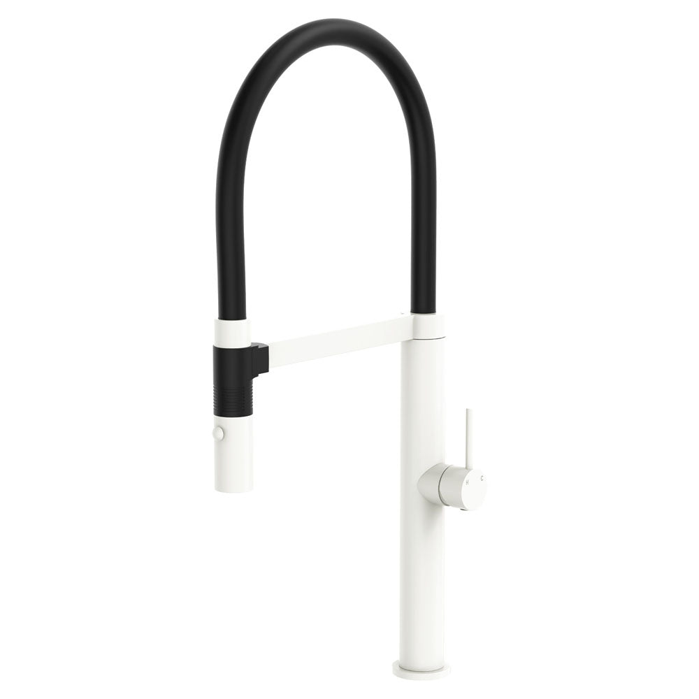 Kaya Pull Down Sink Mixer, Matte White Mixed