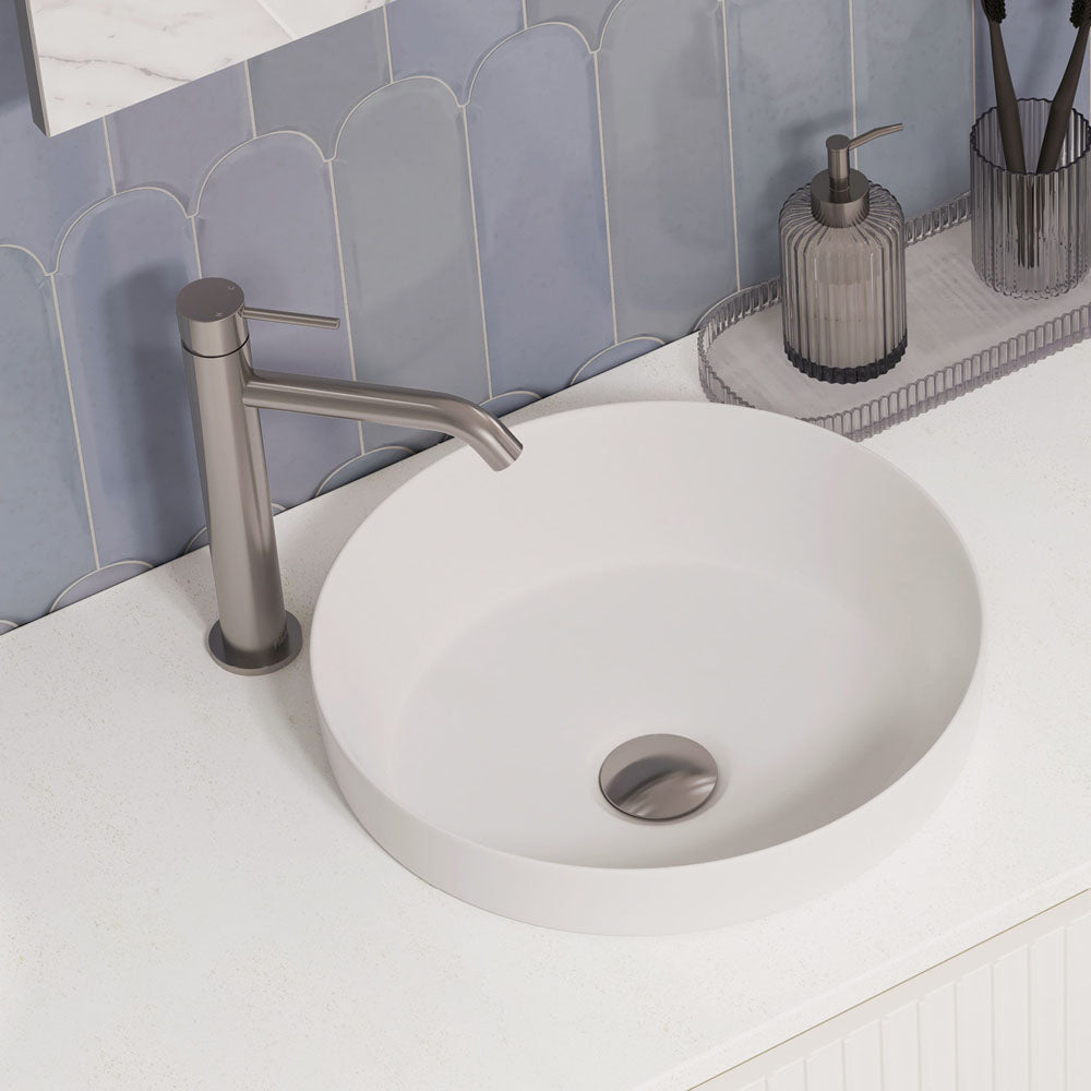 Kaya Medium Basin Mixer, Brushed Nickel