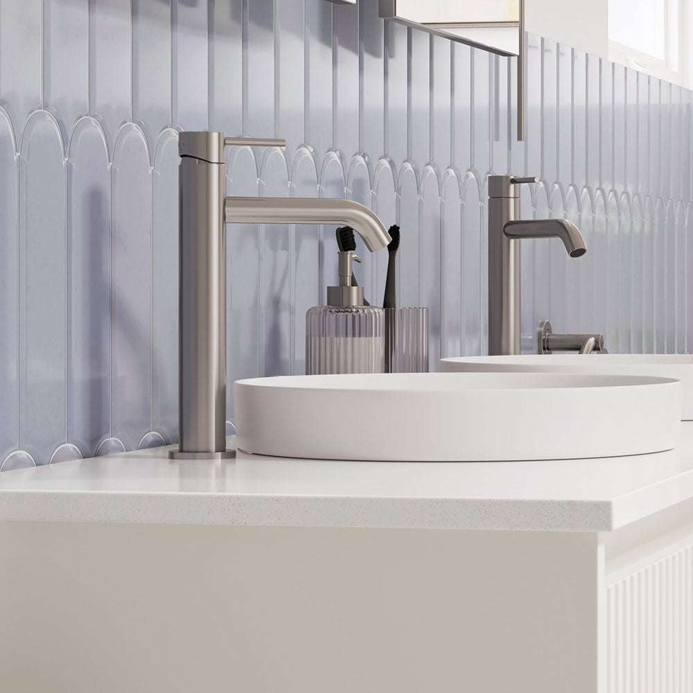 Kaya Medium Basin Mixer, Brushed Nickel
