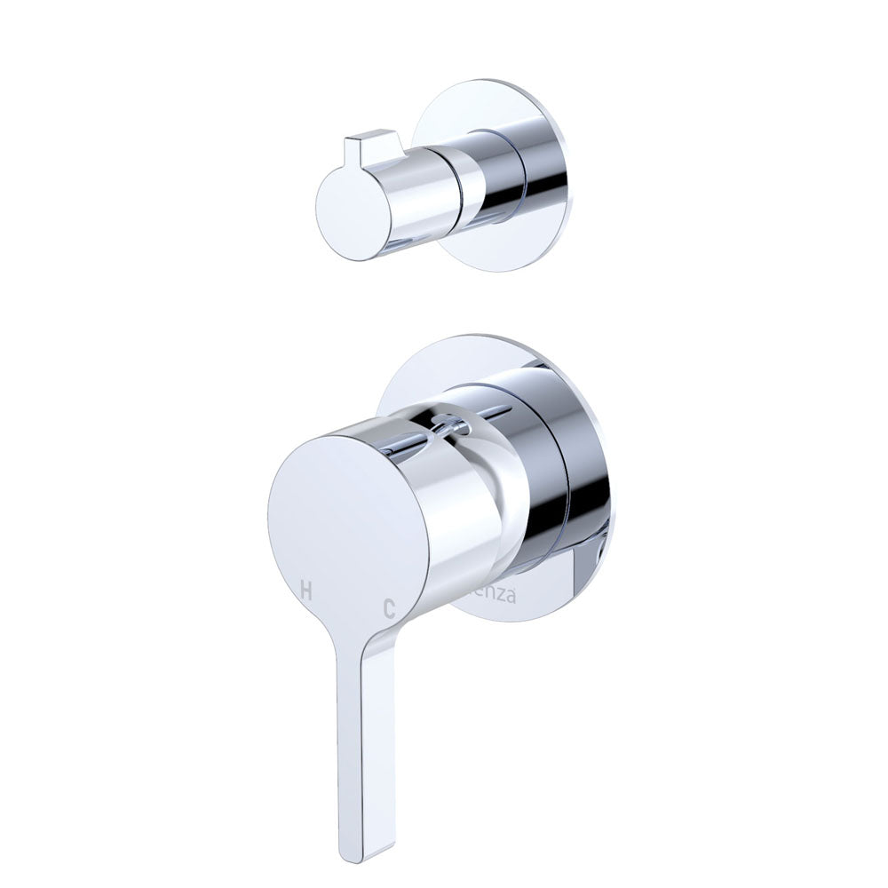 Sansa Wall Diverter Mixer, Small Round Plates, Chrome