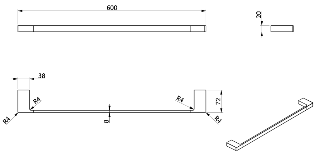 Milos Single Towel Rail - image 6