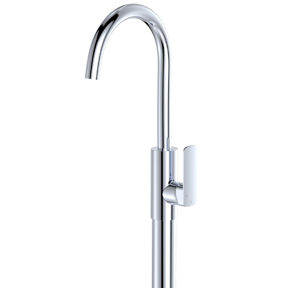 Tono Floor Mounted Basin/Bath Mixer, Chrome