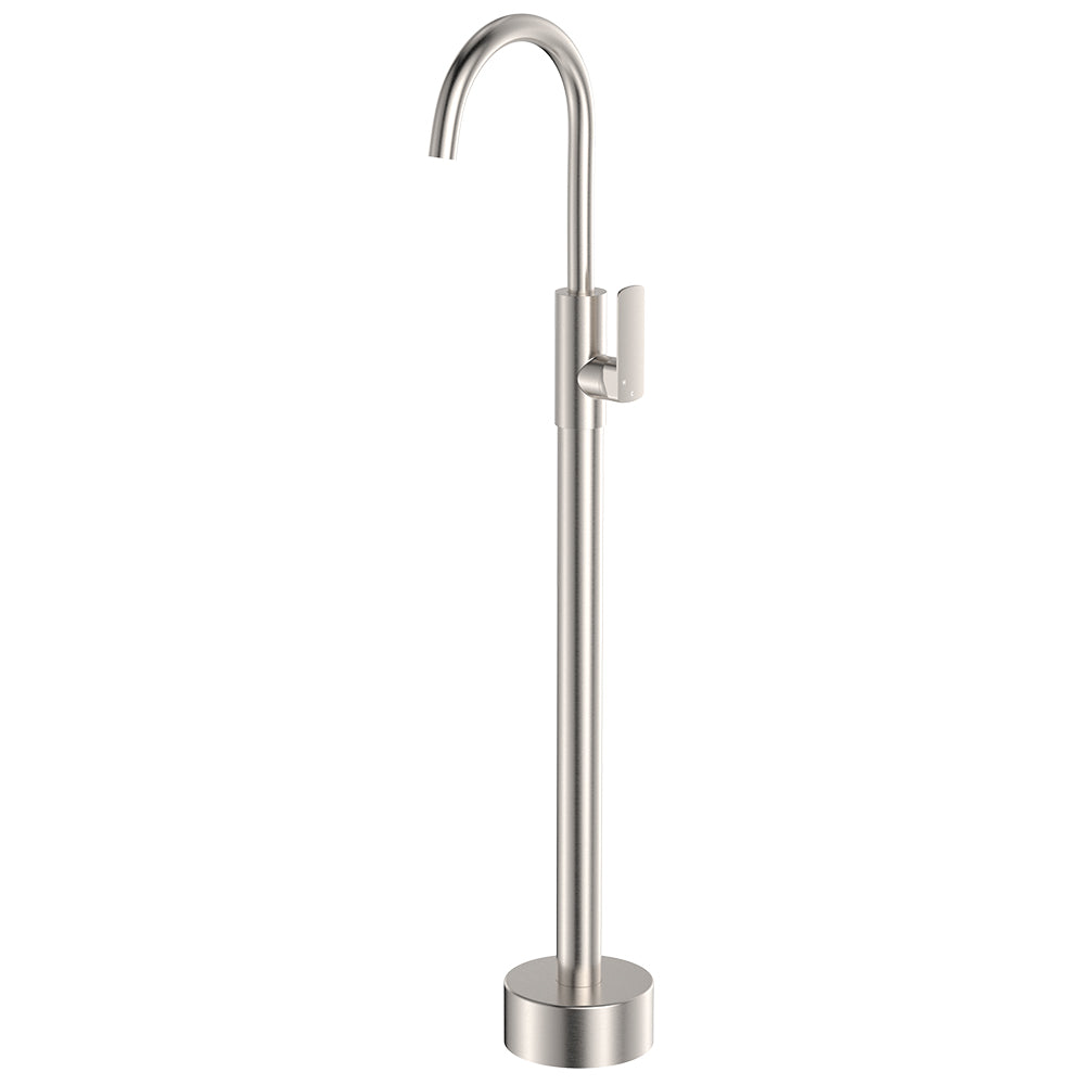 Tono Floor Mounted Basin/Bath Mixer, Brushed Nickel