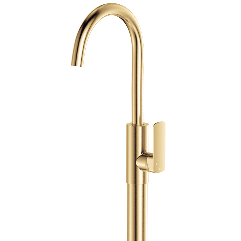 Tono Floor Mounted Basin/Bath Mixer, Urban Brass