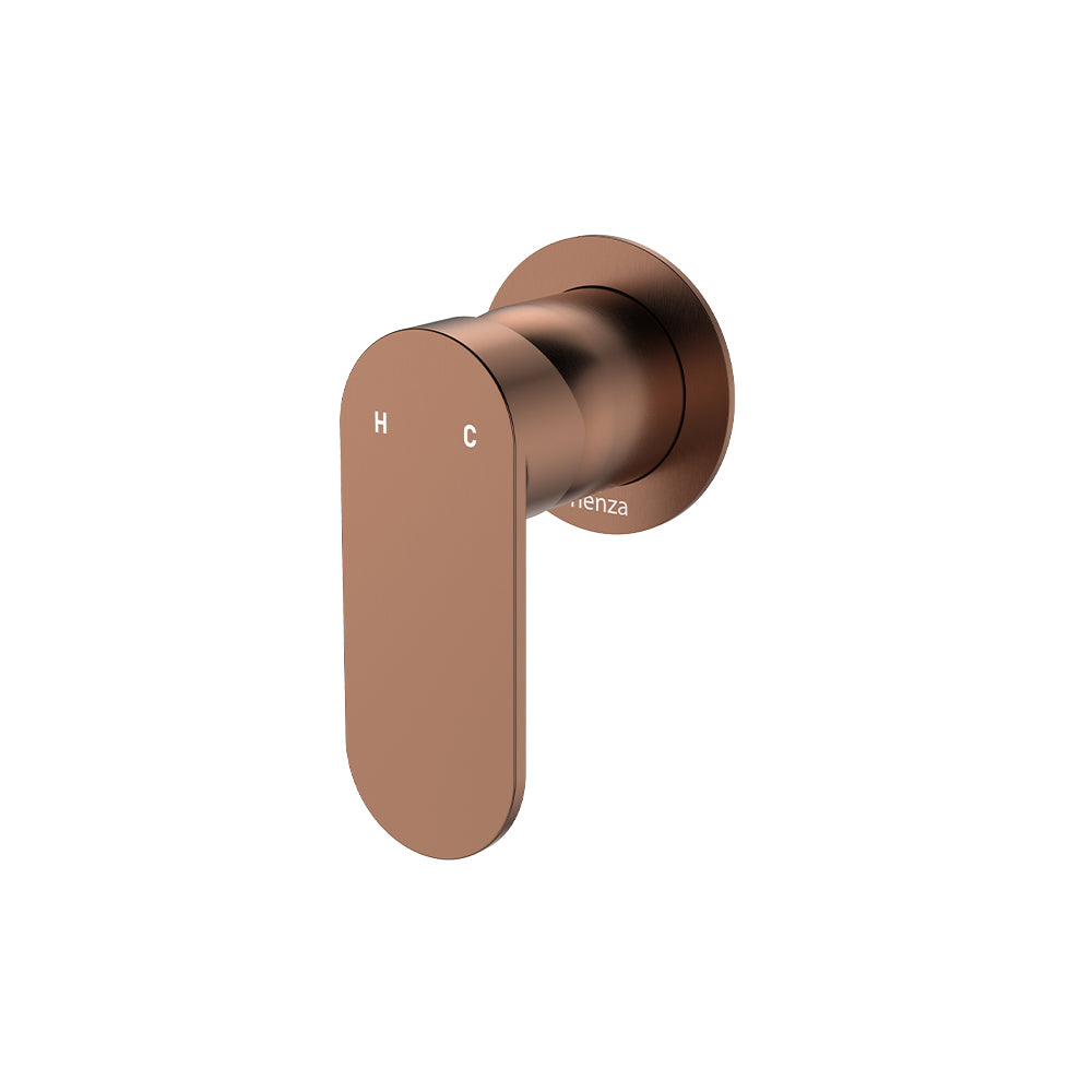 Empire Slim Wall Mixer, Round Plate, Brushed Copper