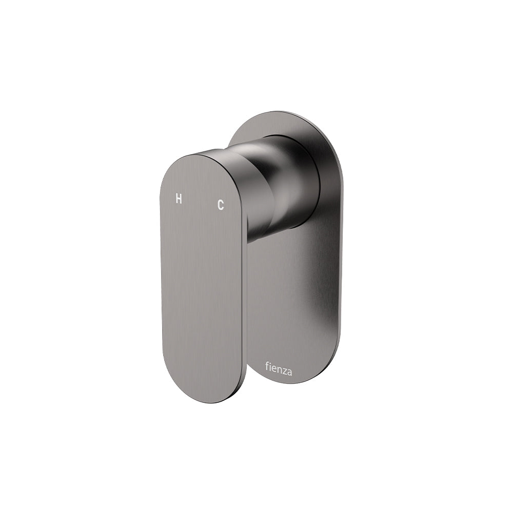 Empire Slim Wall Mixer, Oval Plate, Gun Metal