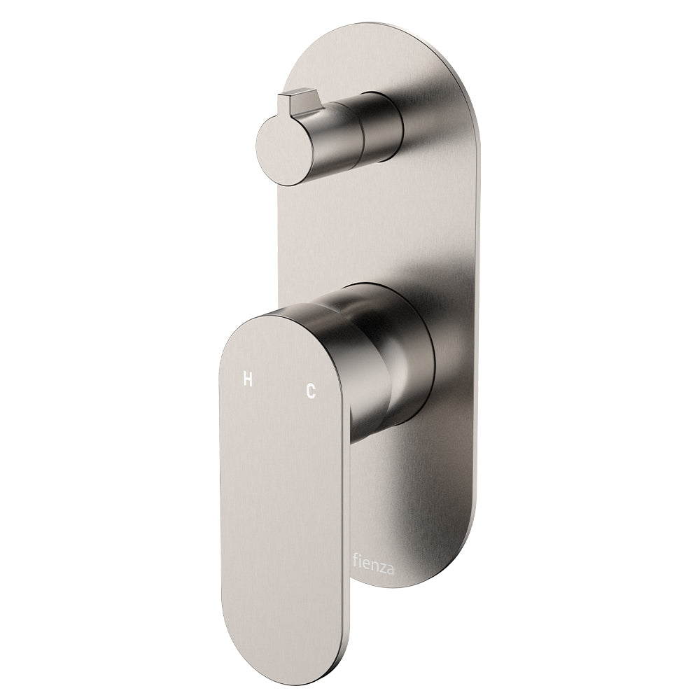 Empire Slim Wall Diverter Mixer, Large Oval Plate, Vertical, Brushed Nickel