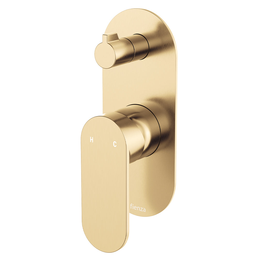 Empire Slim Wall Diverter Mixer, Large Oval Plate, Vertical, Urban Brass