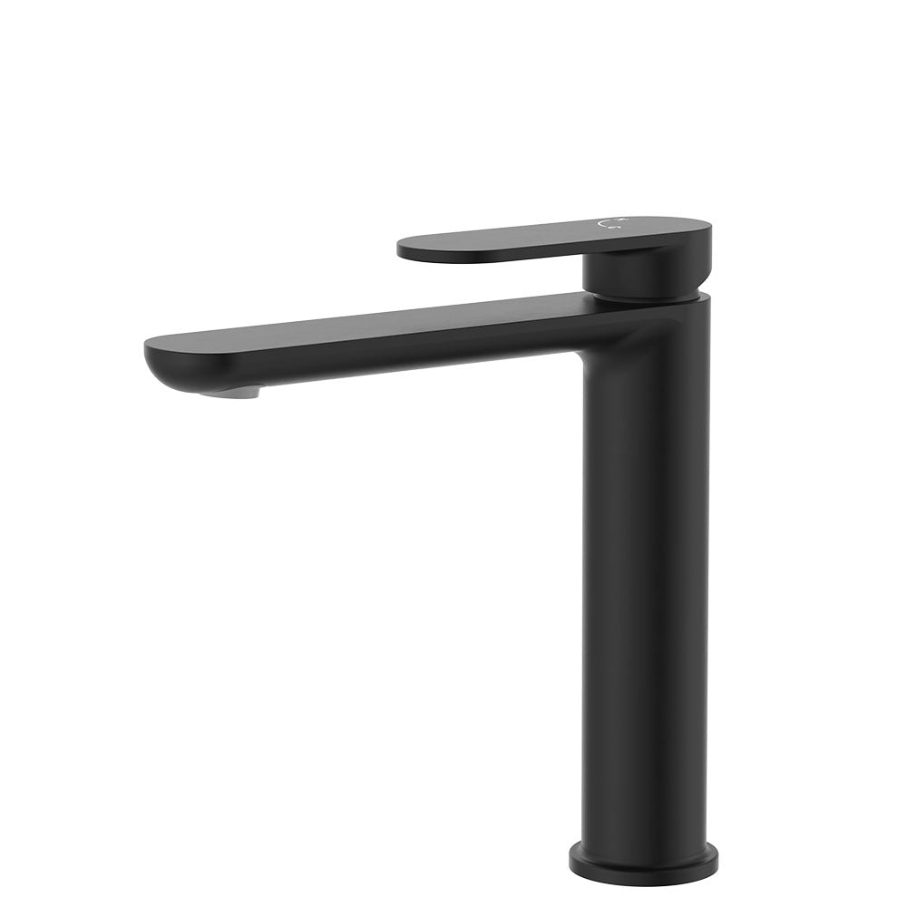 Empire Slim Cold Start Medium Basin Mixer, Matte Black