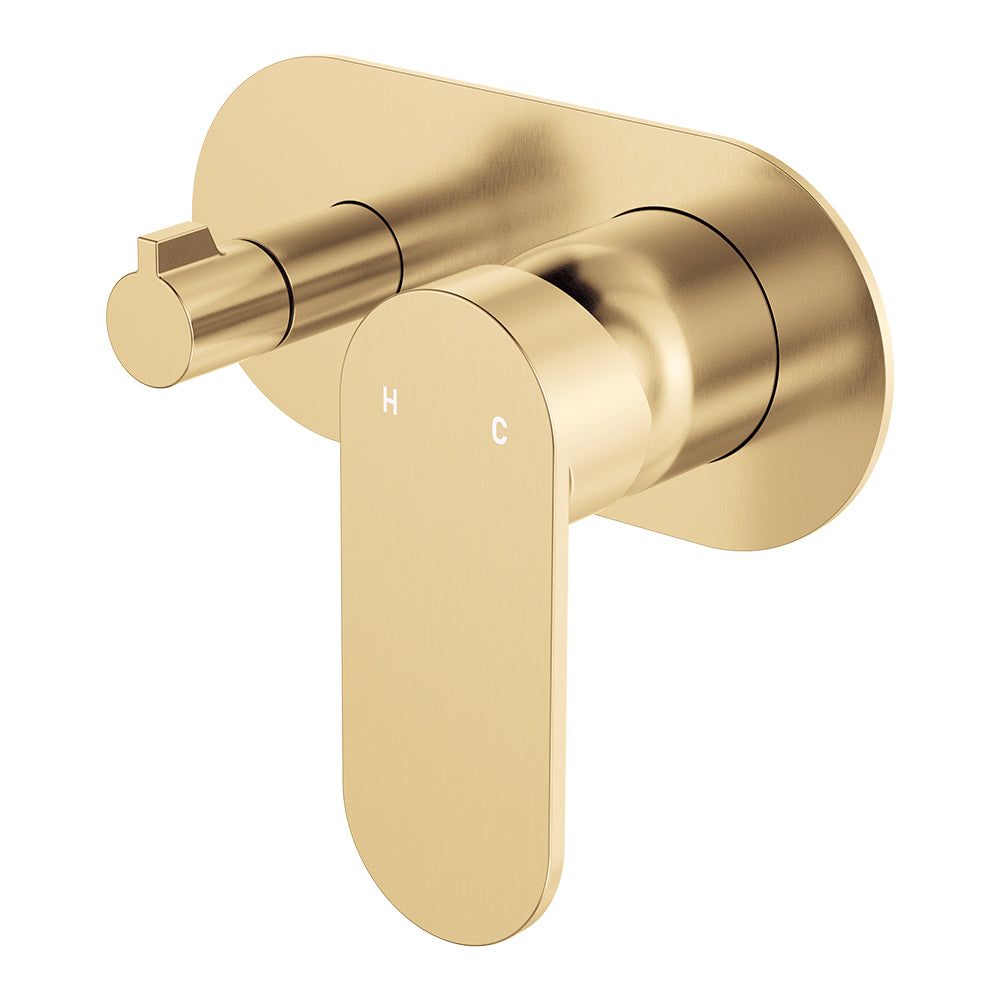 Empire Slim Wall Diverter Mixer, Large Oval Plate, Horizontal, Urban Brass