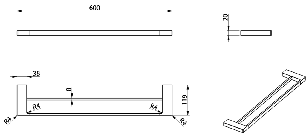 Milos Double Towel Rail - image 1