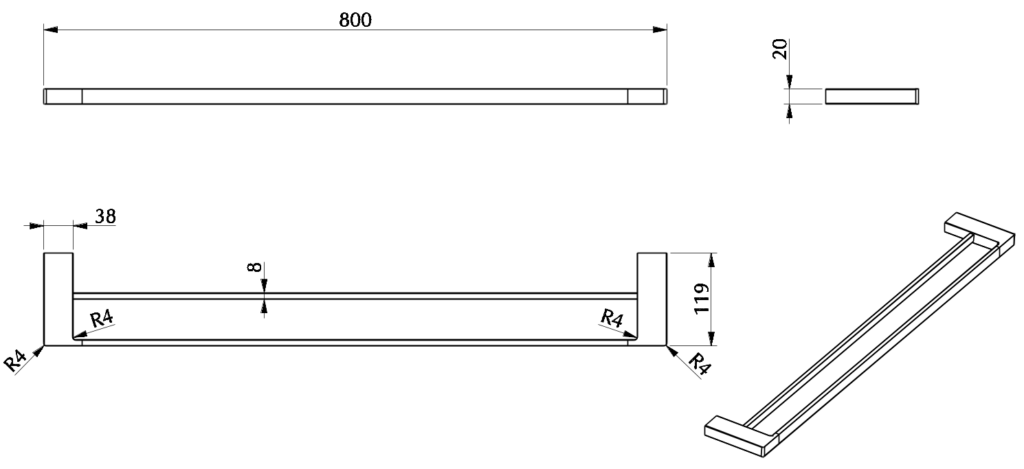 Milos Double Towel Rail - image 8