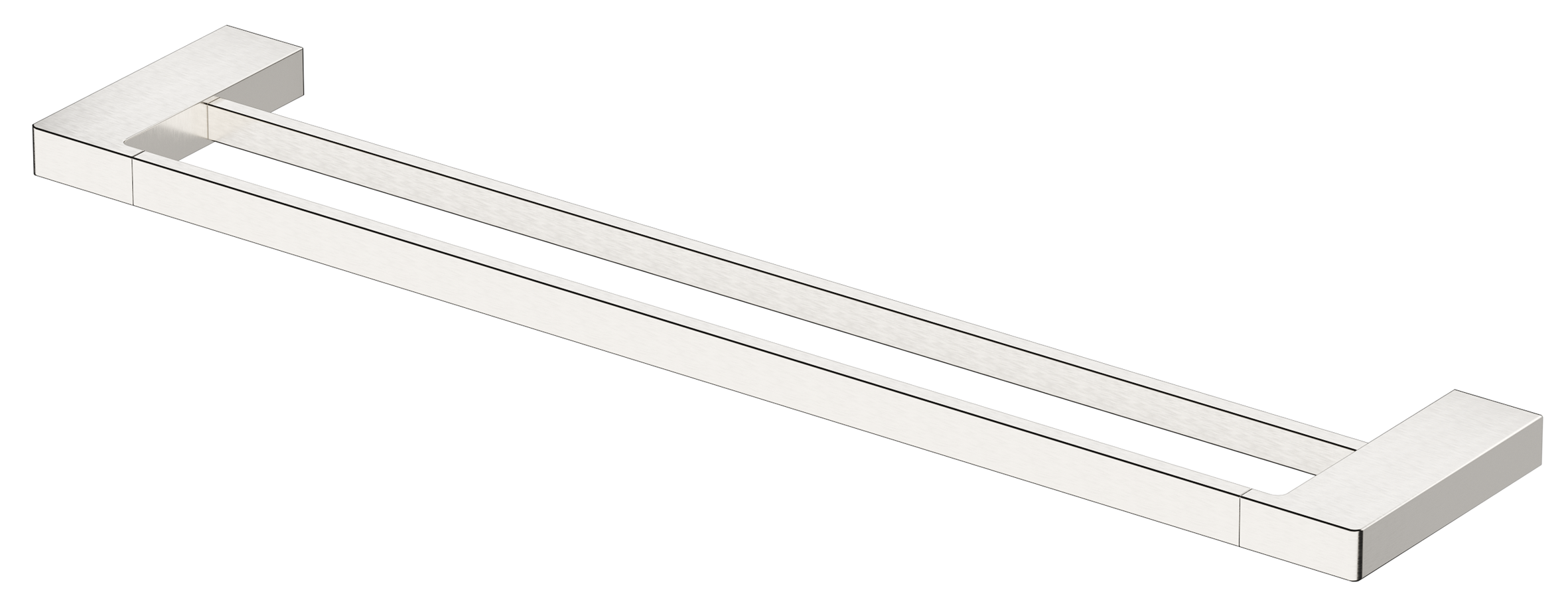 Milos Double Towel Rail - Brushed Nickel / 600mm