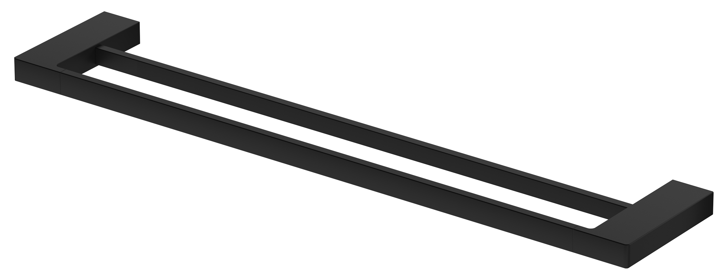 Milos Double Towel Rail - Black / 600mm