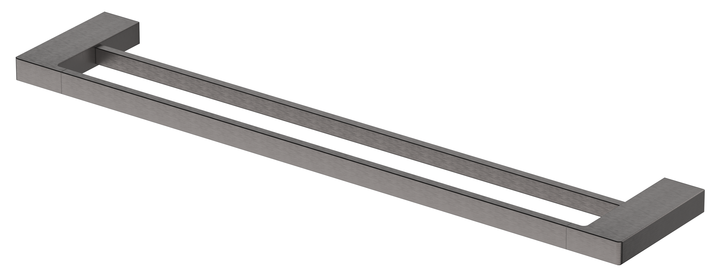 Milos Double Towel Rail - Gunmetal / 600mm