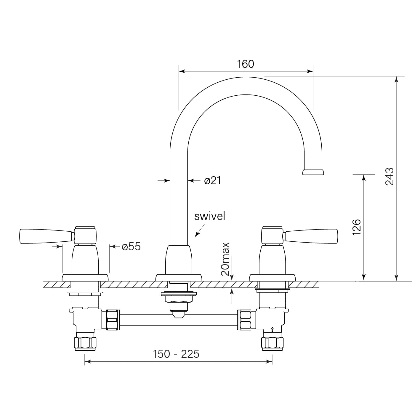 Faucet Strommen - Bremont Lever Basin Set