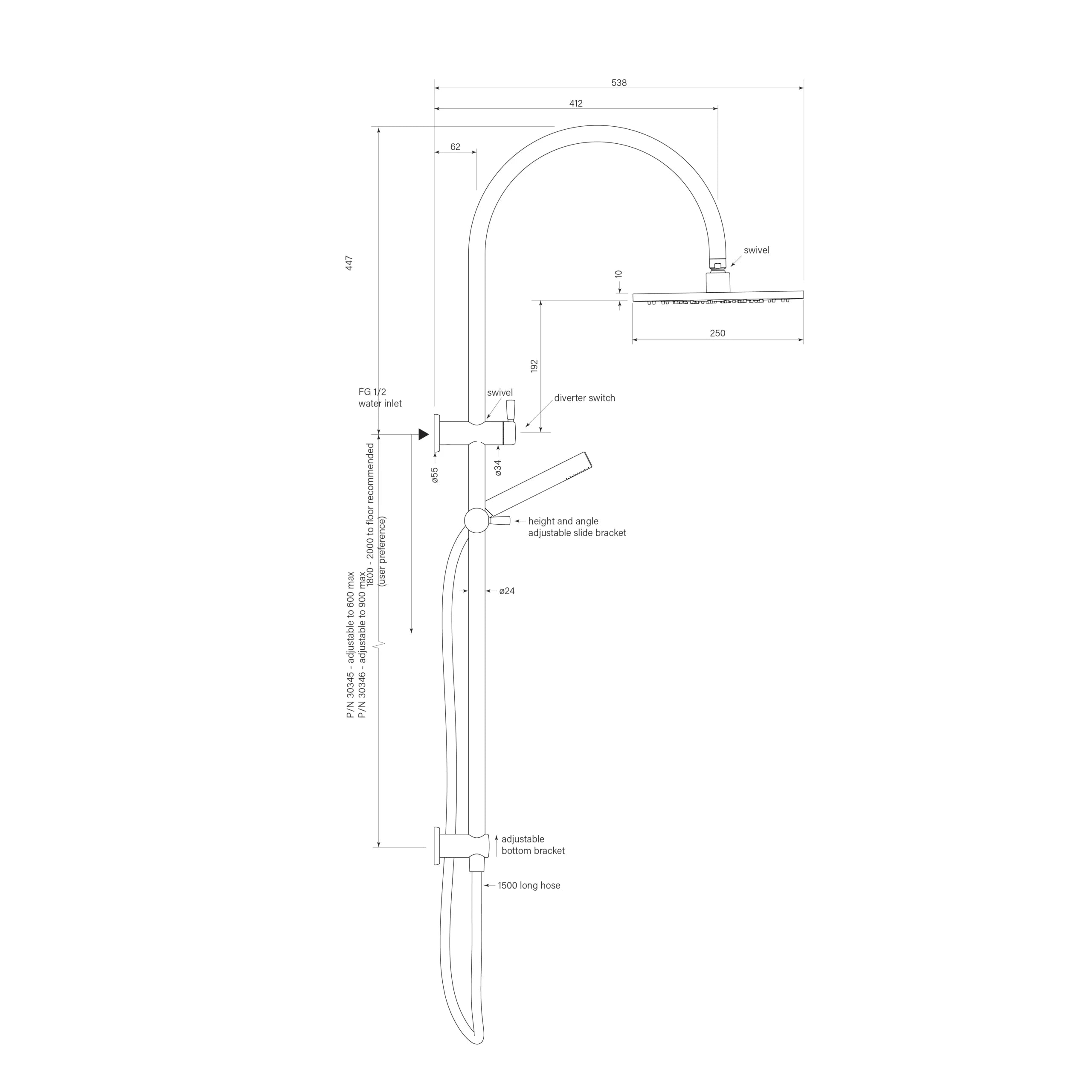 Faucet Strommen - Bremont Dual Shower 600 Crv Micro 250