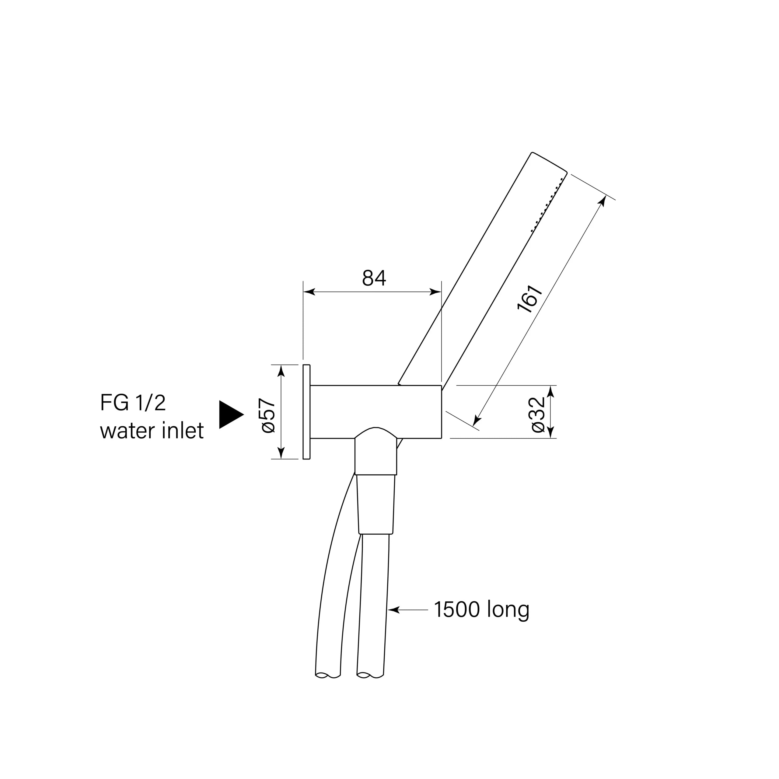 Faucet Strommen - Bremont Hand Shower on Adjustable Hook, Micro