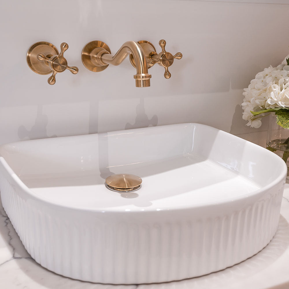 Lillian Basin/Bath Wall Set, Urban Brass