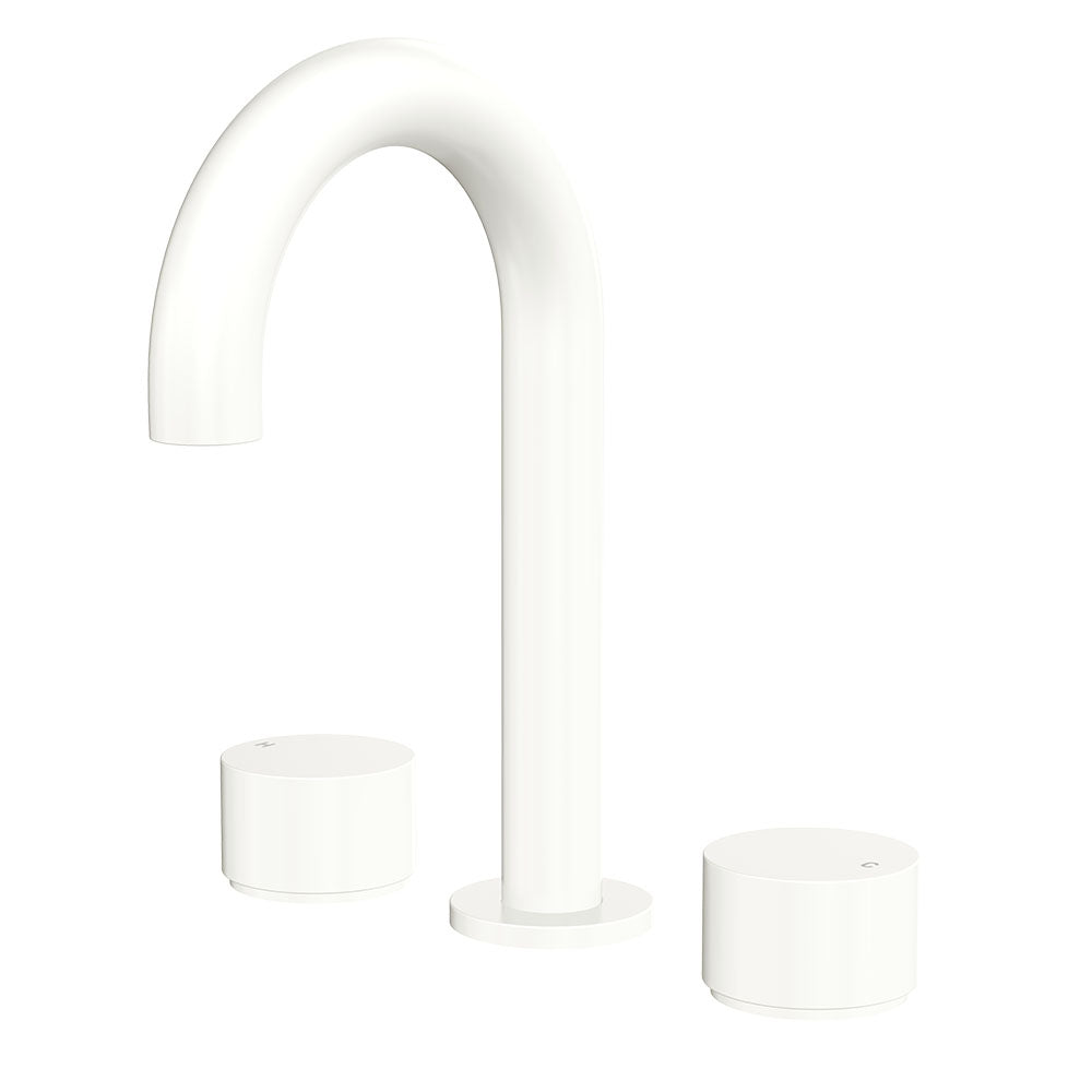 Kaya Round Hob Set, Round Taps, Matte White