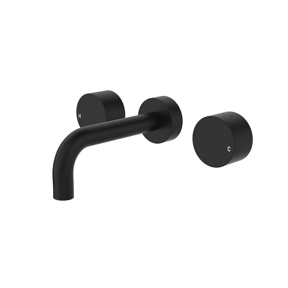 Kaya Wall Set, Round Taps, 130mm Outlet, Matte Black