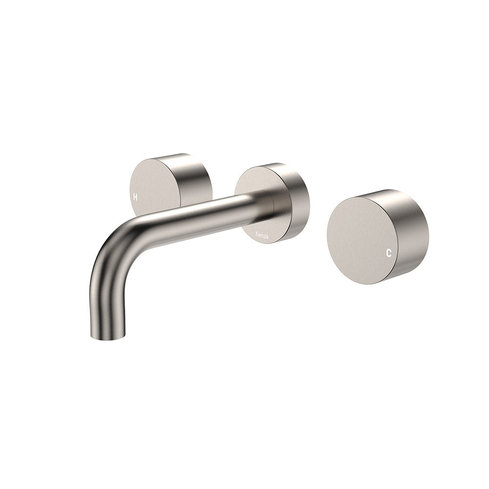 Kaya Wall Set, Round Taps, 130mm Outlet, Brushed Nickel