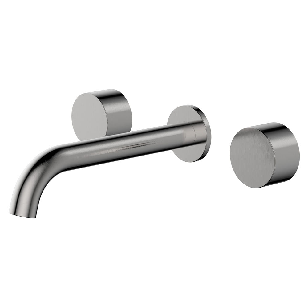 Kaya Wall Set, Round Taps, 180mm Outlet, Brushed Nickel