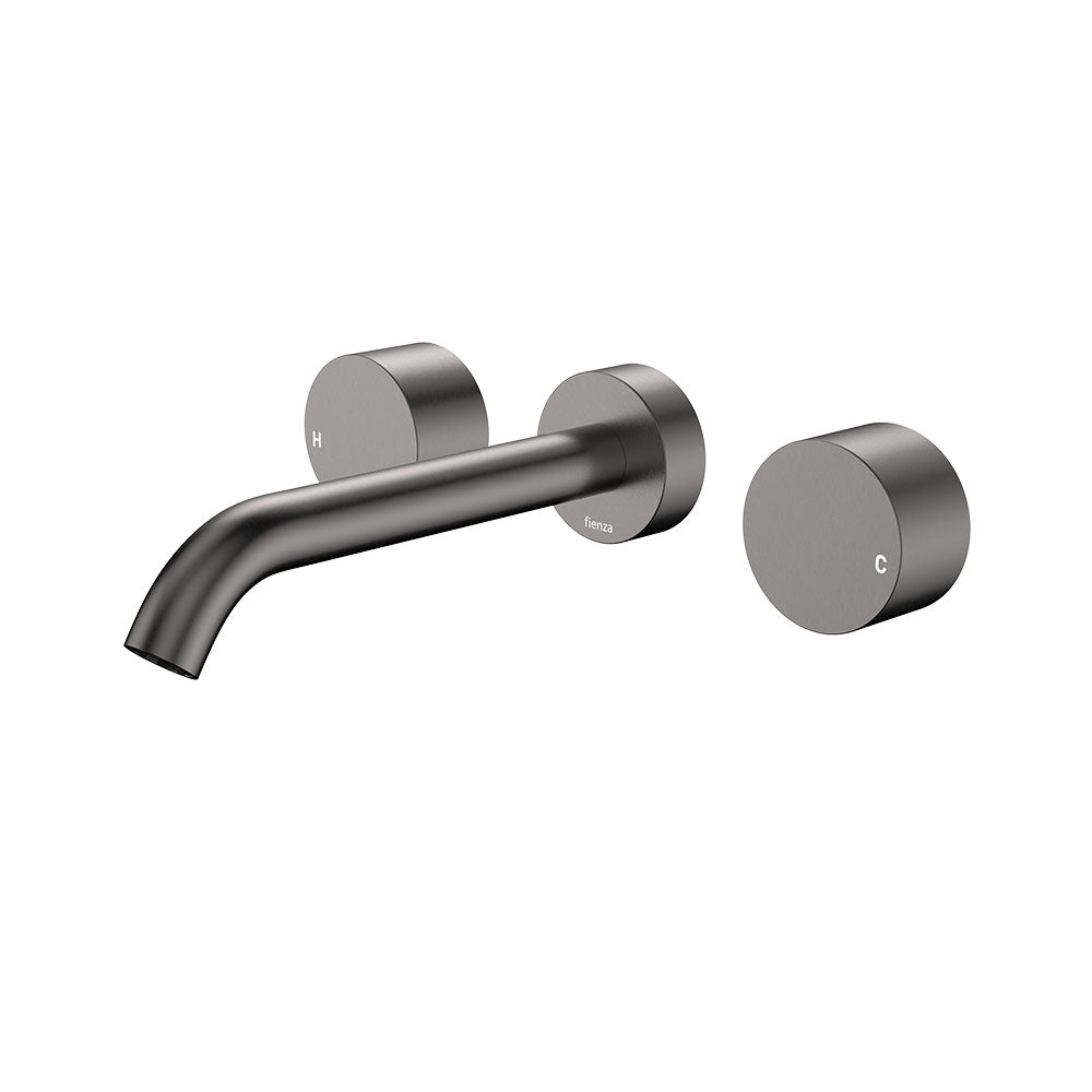 Kaya Wall Set, Round Taps, 180mm Outlet, Gun Metal