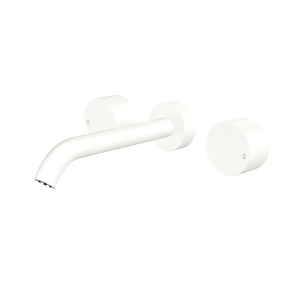 Kaya Wall Set, Round Taps, 180mm Outlet, Matte White