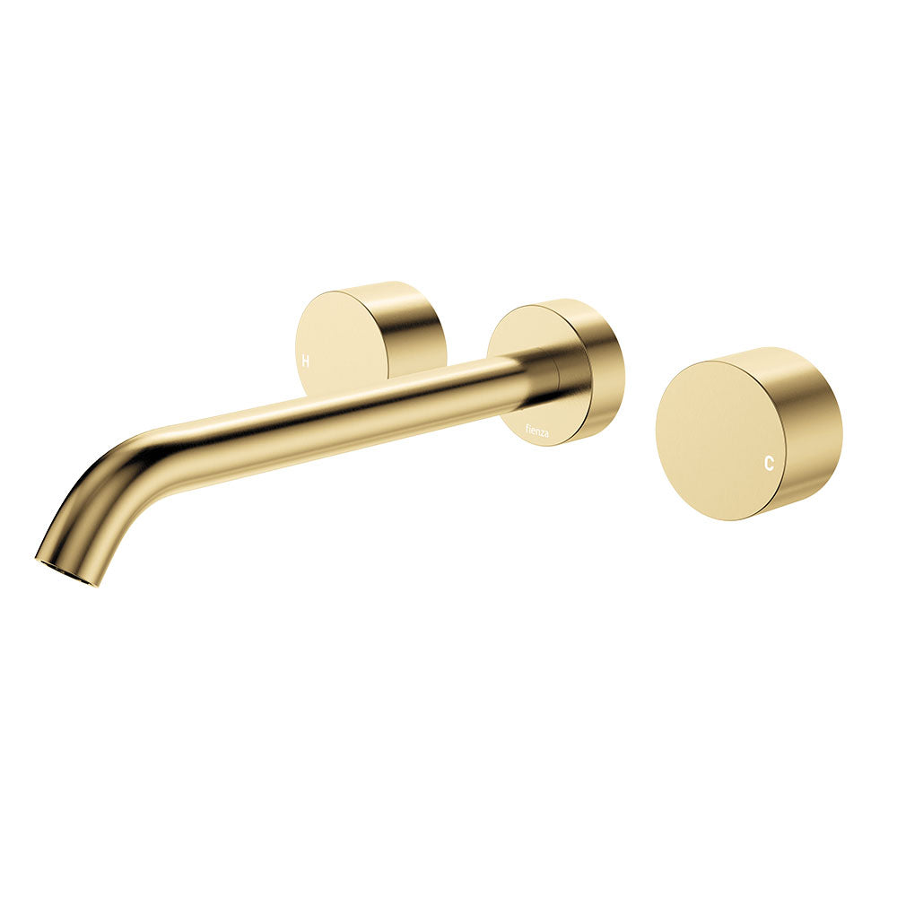 Kaya Wall Set, Round Taps, 220mm Outlet, Urban Brass