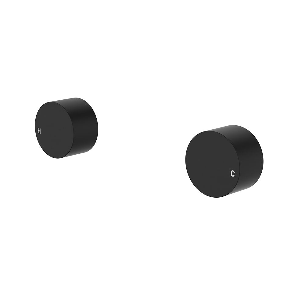 Kaya Round Wall Taps, Matte Black